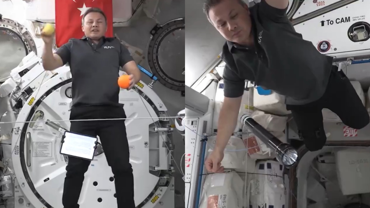 İşte Türkiye'nin ilk astronotu Alper Gezeravcı'nın deney yaptığı anlar