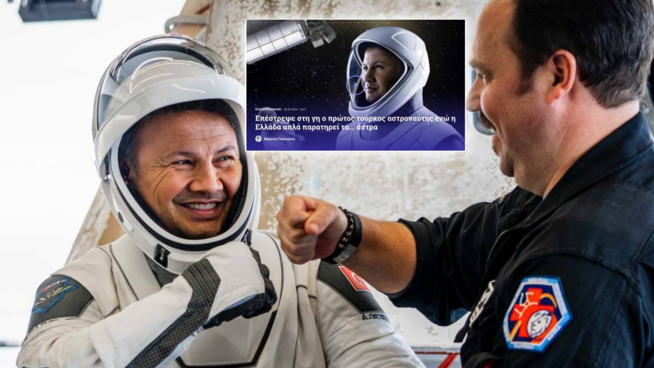 Yunan basını manşetten verdi: “Yunanistan yıldızları izlerken ilk Türk astronot Dünya'ya döndü”
