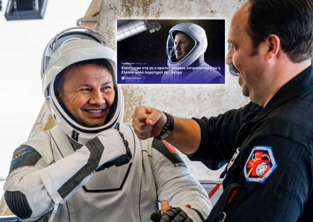 Yunan basını manşetten verdi: “Yunanistan yıldızları izlerken ilk Türk astronot Dünya'ya döndü”