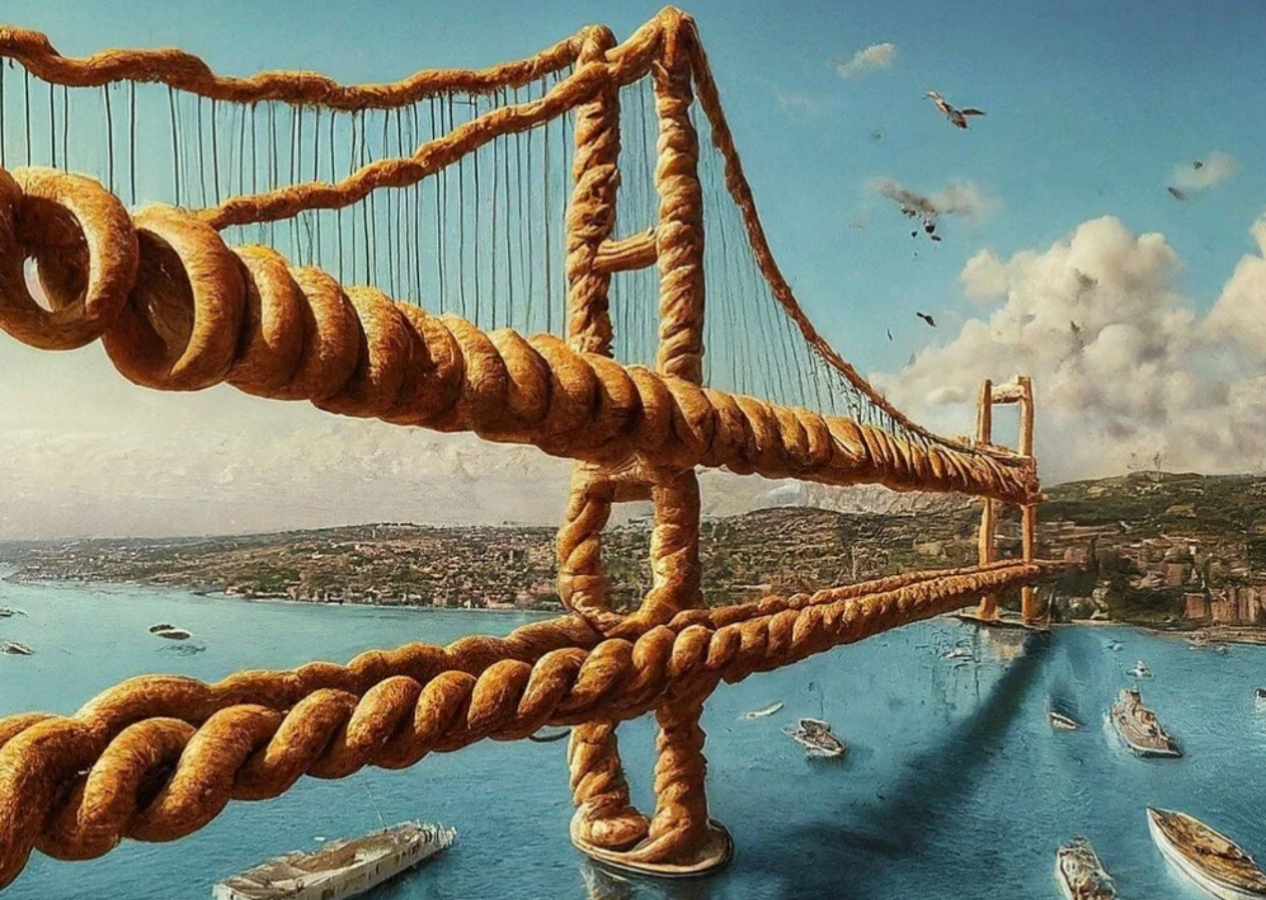 Google'ın yapay zekası, ünlü yiyeceklerimizi İstanbul ile birleştirdi: Çiğ köfteden köprü, pamuk şekerden ormanlar...