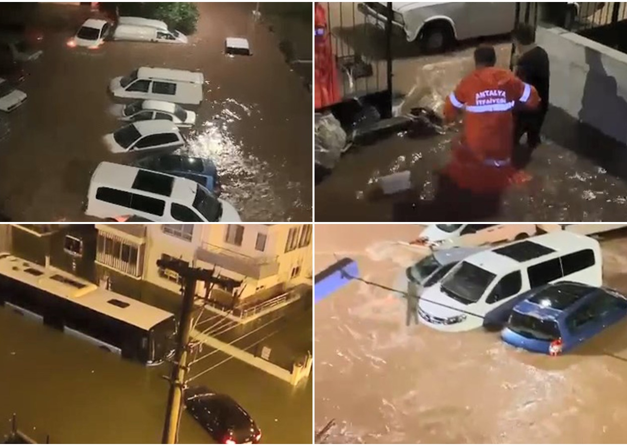Antalya'da şiddetli yağış! Yollar göle döndü, evleri su bastı, 5 ilçede okullar tatil edildi