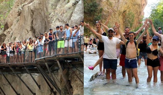 Dünyaca ünlü kanyonda bayram izdihamı...