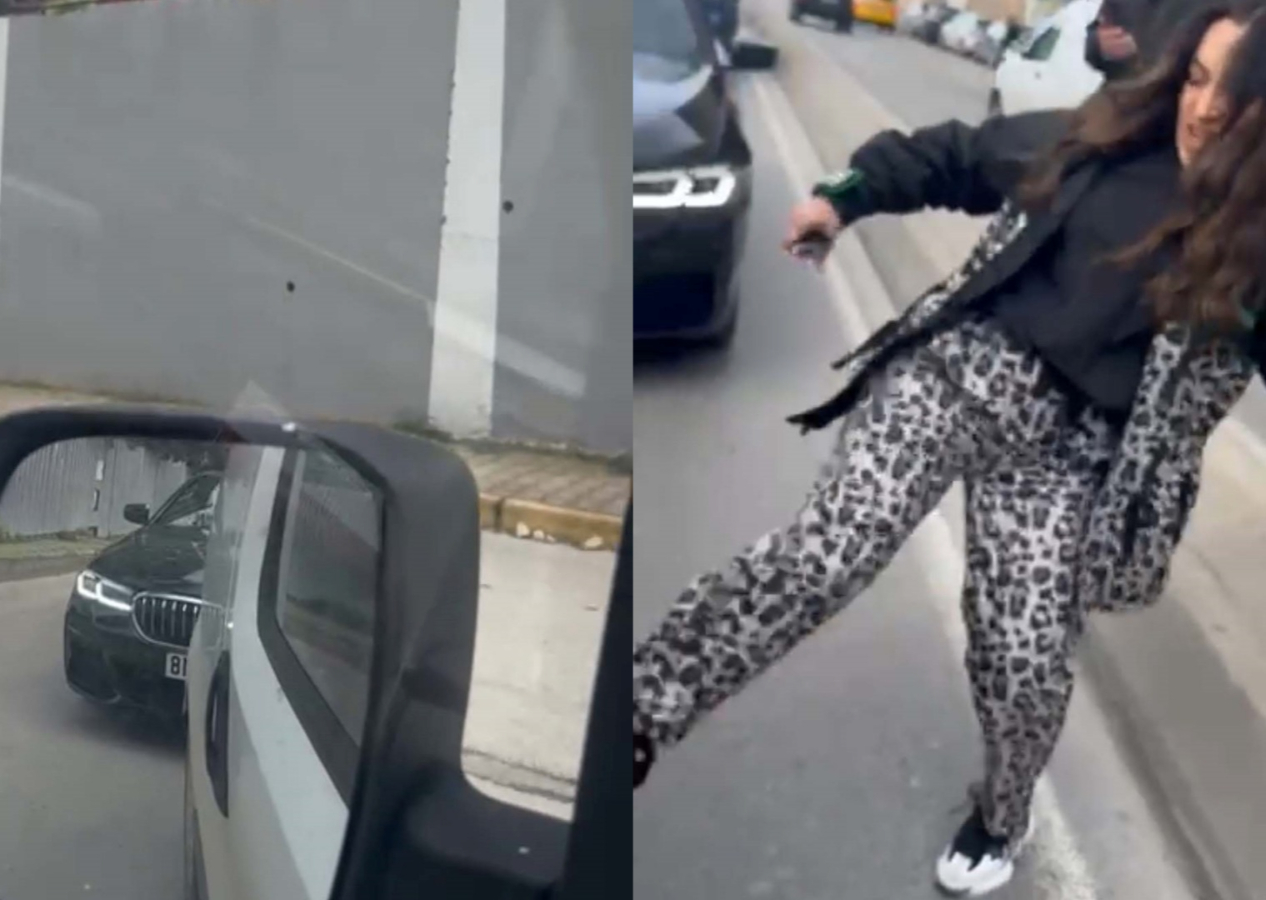Trafik magandası kadın terör estirdi: Çarptı, yol kesti, tehdit etti! Takip ederken başka araca da çarptı...