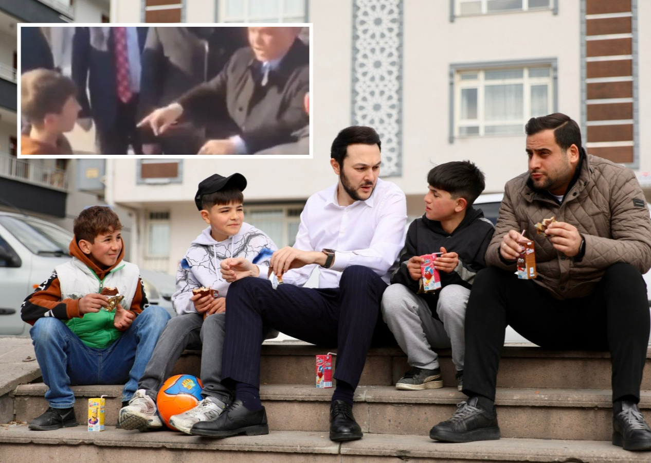 CHP'li Veli Gündüz Şahin'in yaptığı ırkçılıktan sonra yürek ısıtan anlar... AK Parti Ankara Gençlik Kolları Başkanı o çocuklarla buluştu