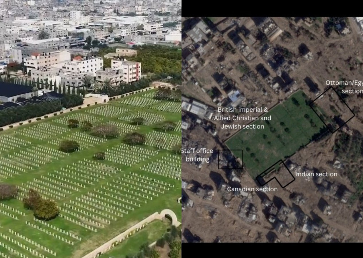 Alçaklıkta sınır tanımayan İsrail ordusu, Gazze'de Mehmetçik mezarlıklarını tahrip etti!