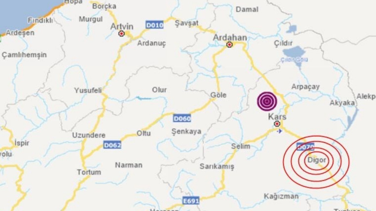 Kars Digor'da 3.9 büyüklüğünde deprem!