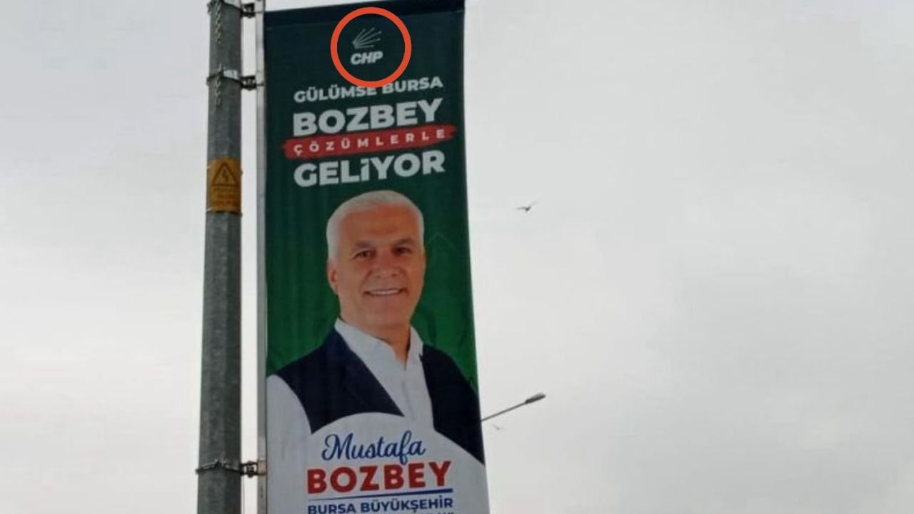 CHP'nin Bursa afişlerinde skandal: Amblemde beş ok kullanıldı!