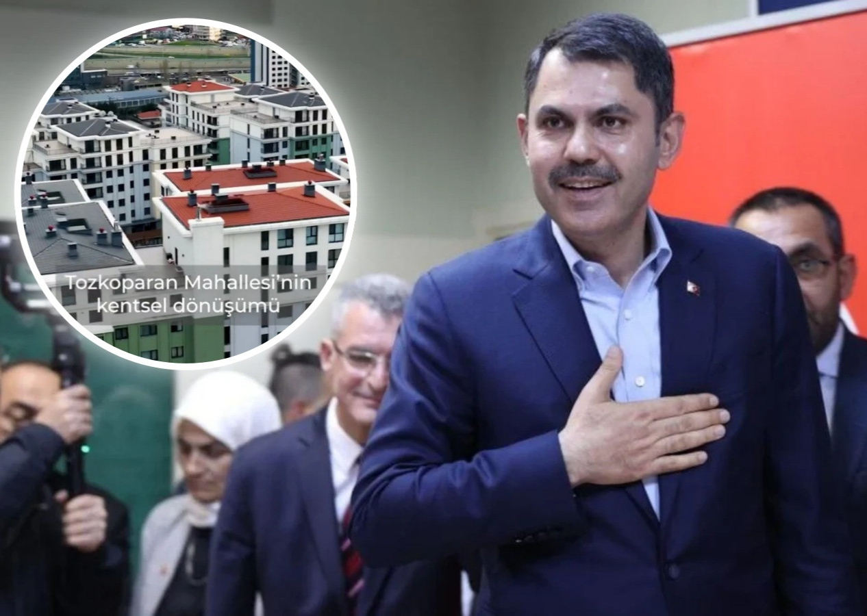 Murat Kurum, kentsel dönüşüm ile yenilenen Tozkoparan'ın son halini paylaştı!