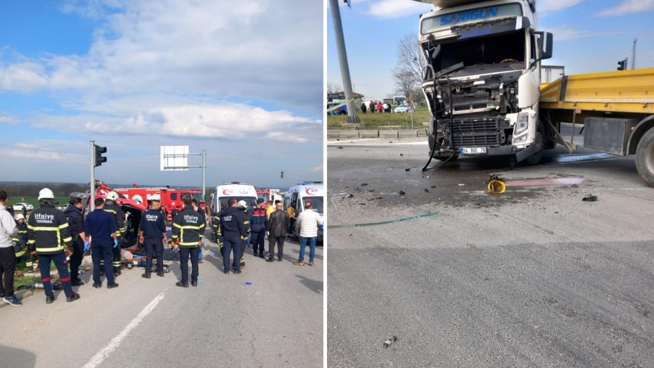 Tekirdağ'da korkunç kaza: TIR, yolcu minibüsüne çarptı! Çok sayıda ölü ve yaralı var...