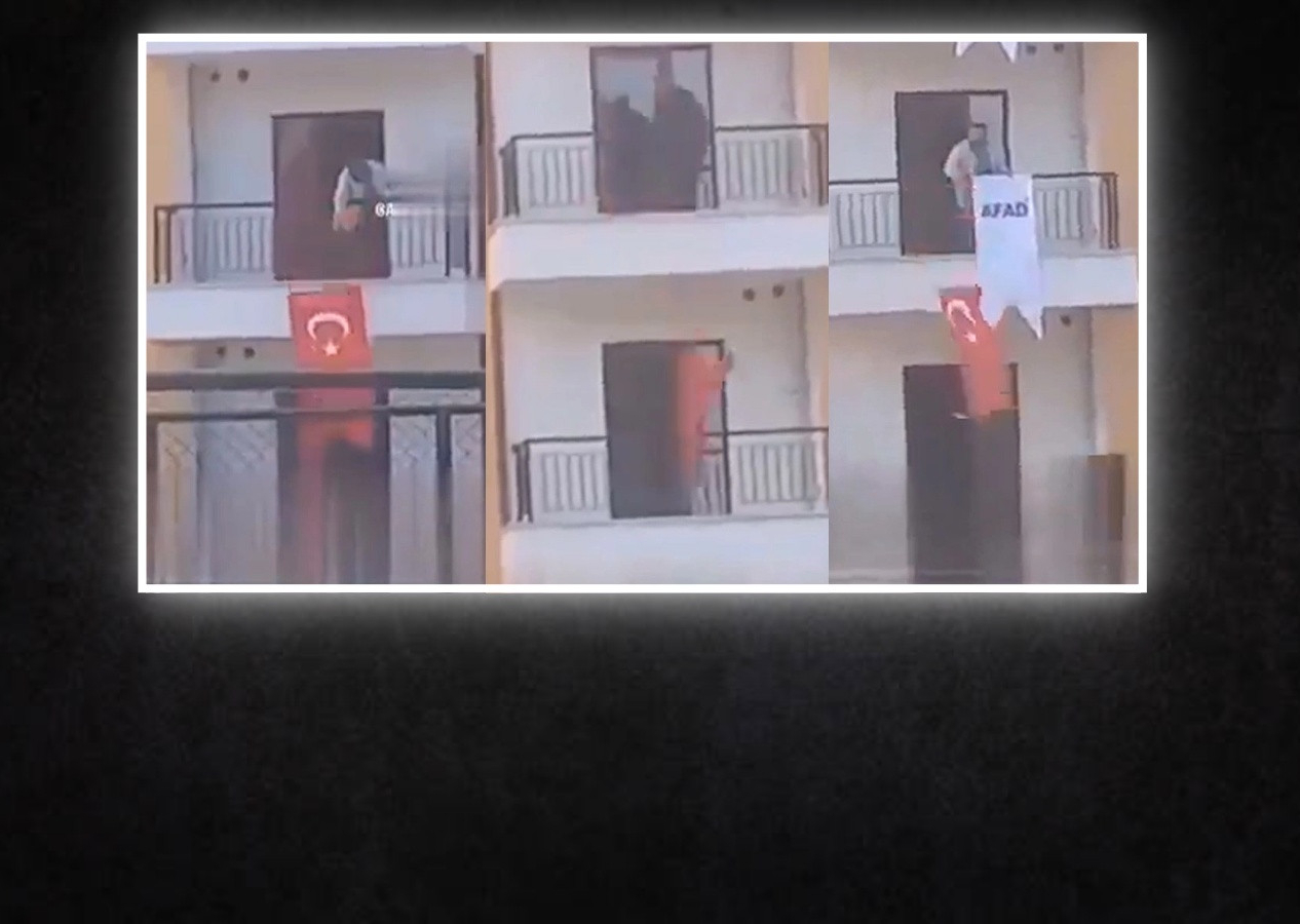 Adıyaman deprem konutlarında büyük saygısızlık! Türk bayraklarını kesip yere attılar...