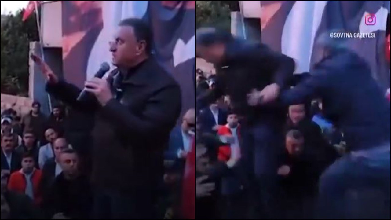 Hatay Belediye Başkanı Lütfü Savaş'a seçim çalışması sırasında saldırı