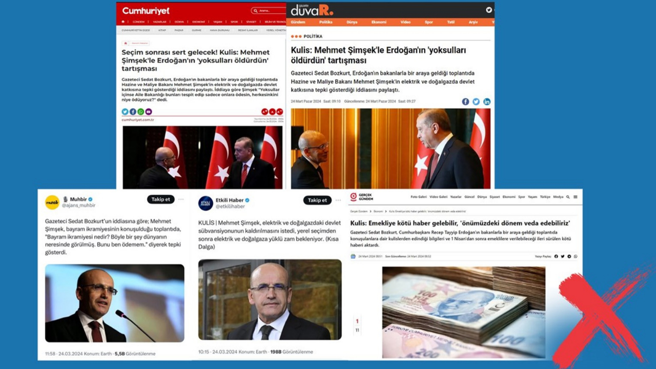 Dezenformasyonla Mücadele Merkezi, 'Cumhurbaşkanı Erdoğan ile Bakan Şimşek tartıştı' iddialarını yalanladı