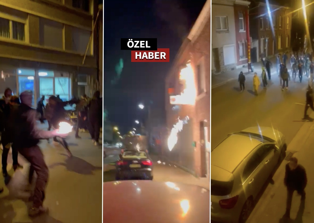 Belçika’da olaylar büyüyor... PKK yandaşları saldırıyor Belçika polisi seyrediyor!