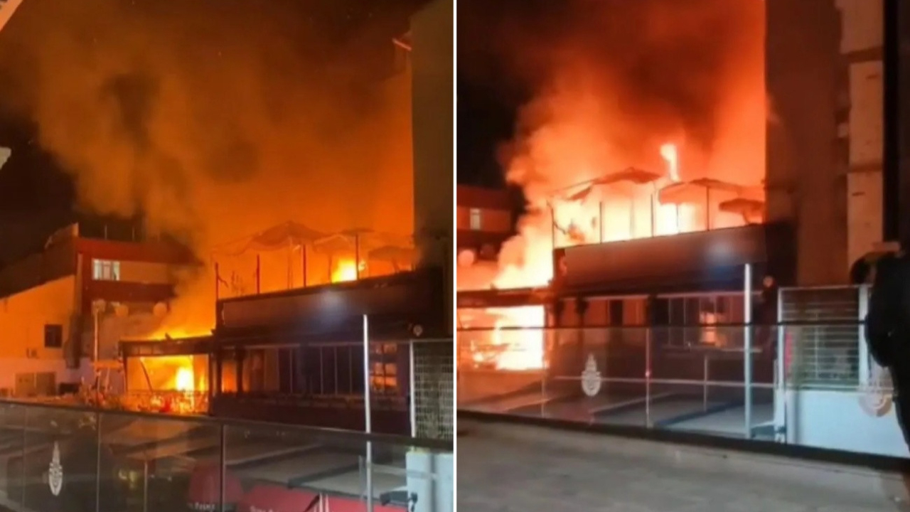 Üsküdar'da korkutan kafe yangını! Büyük çapta hasar meydana geldi...