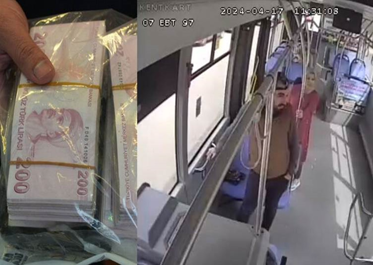 Otobüste unutulan 100 bin lira sahibine teslim edildi