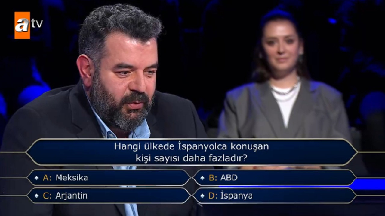 Kim Milyoner Olmak İster'de İspanyolca tercümanı olan yarışmacı İspanyolca sorusuna yanıt veremedi...