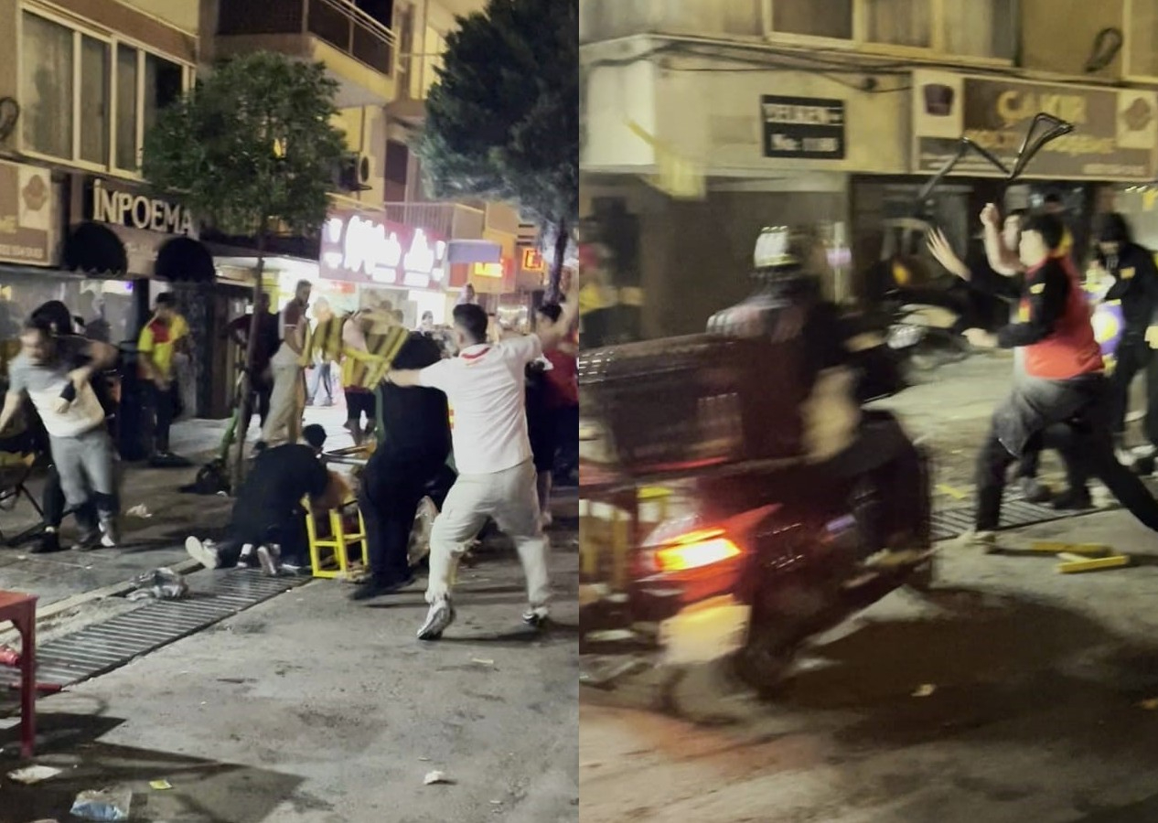 İzmir'de ortalık savaş alanına döndü! Göztepeli taraftarlar ile iş yeri çalışanları arasında kavga
