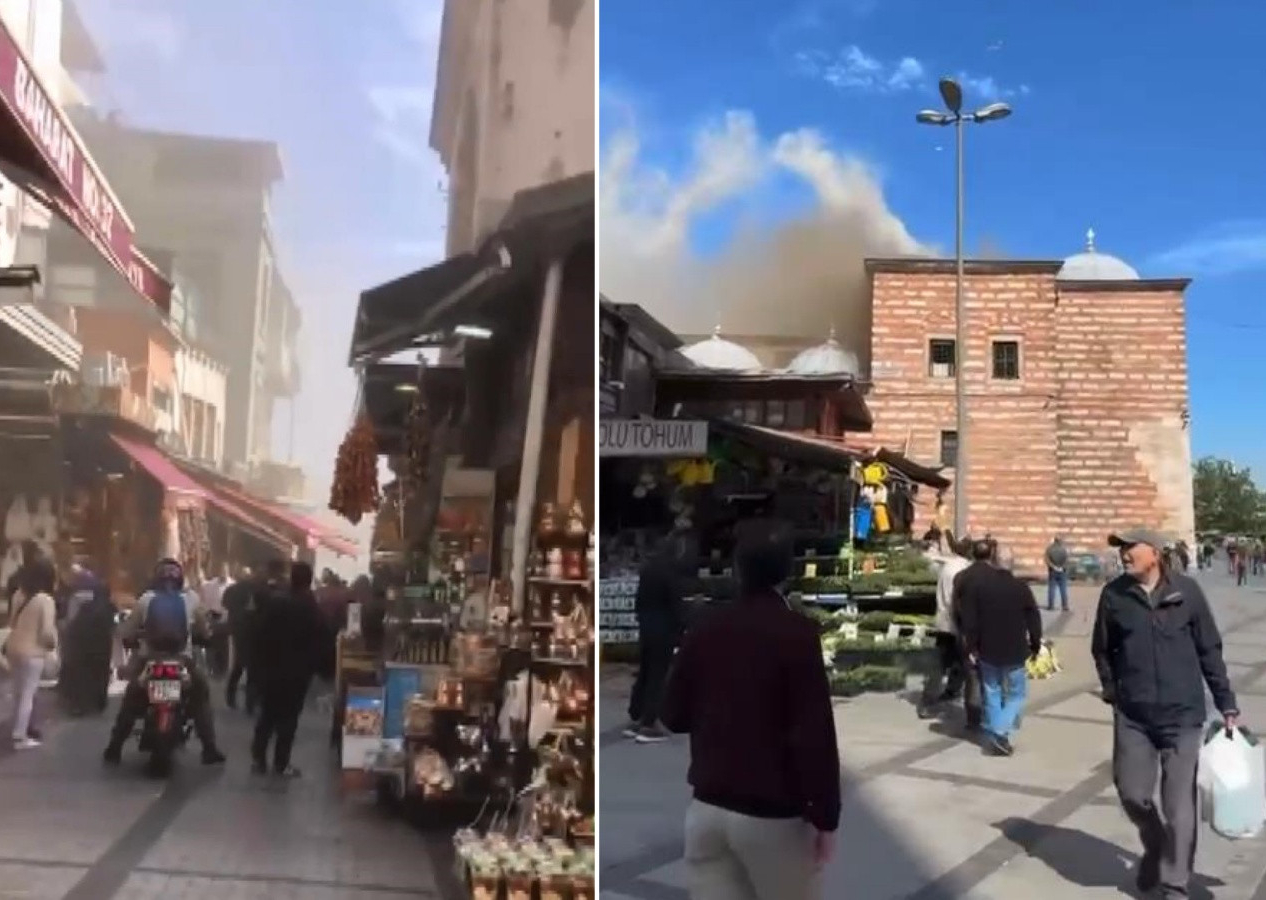 Tarihi Mısır Çarşısı'nda korkutan yangın!