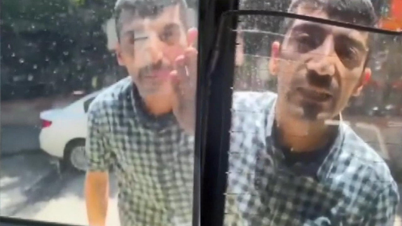 Taksiciden kadın İETT şoförüne saldırı! Tehditler savurup camı yumrukladı...