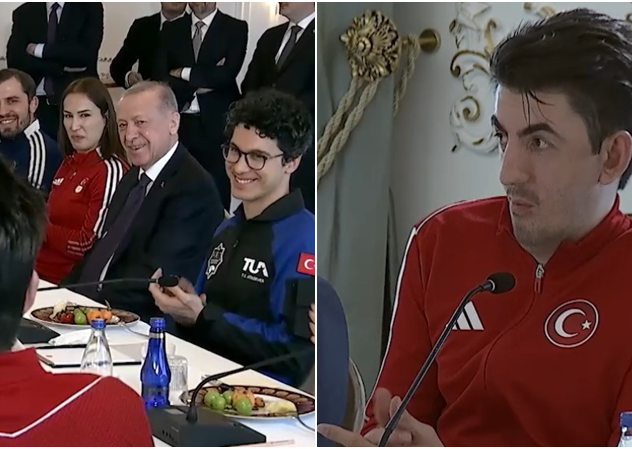 Cumhurbaşkanı Erdoğan ile Milli sporcu Abdullah Öztürk arasında güldüren diyalog!