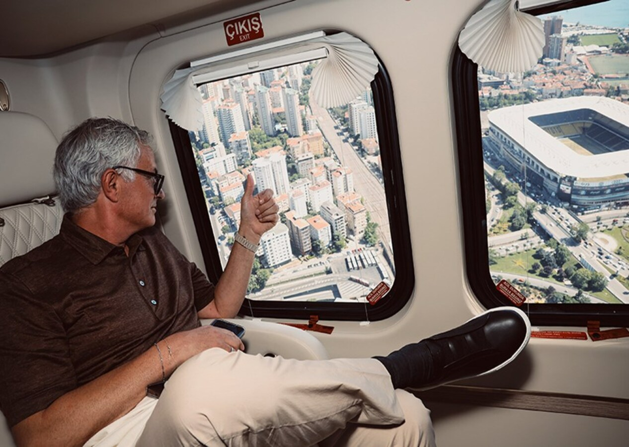 Fenerbahçe Teknik Direktörü Jose Mourinho helikopterden paylaştı: Yeni evim!