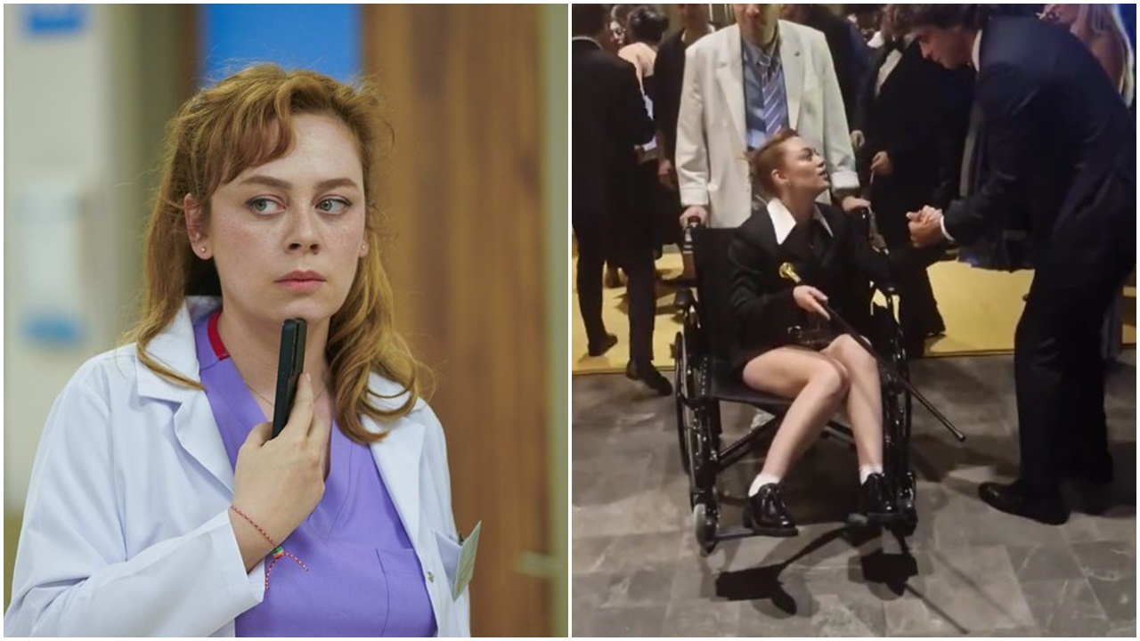 Demet Evgar hayranlarını korkuttu! Sette sakatlanınca ödül töreninde tekerlekli sandalye kullandı