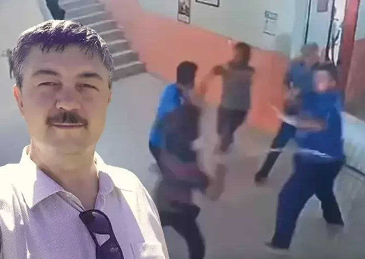 Okulda şiddet! Öğrencinin yakınları okul müdürü ve hizmetliyi zincirle darbetti