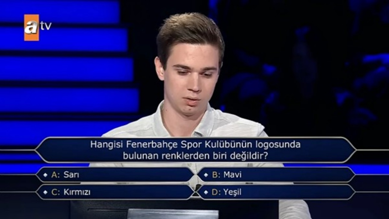 Kim Milyoner Olmak İster'de heyecanına yenik düşen yarışmacı, tuttuğu takımın renklerini bilemedi