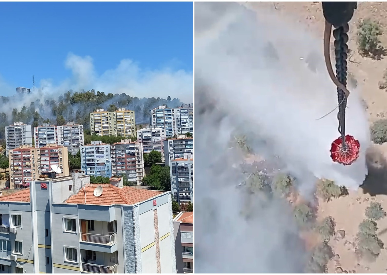 İzmir'in 3 ilçesinde yangın çıktı! Alevler Aliağa'da evlere yaklaştı