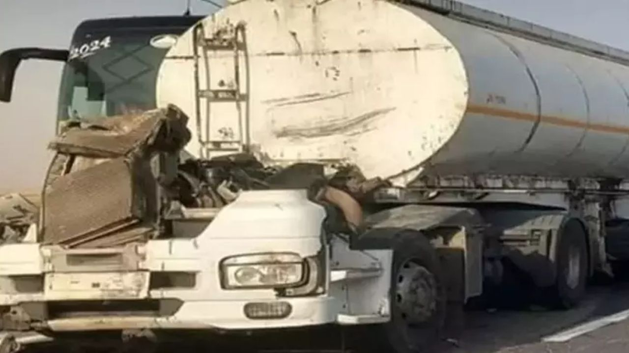 Mardin'de feci kaza! Tankerin kupa kısmı koptu