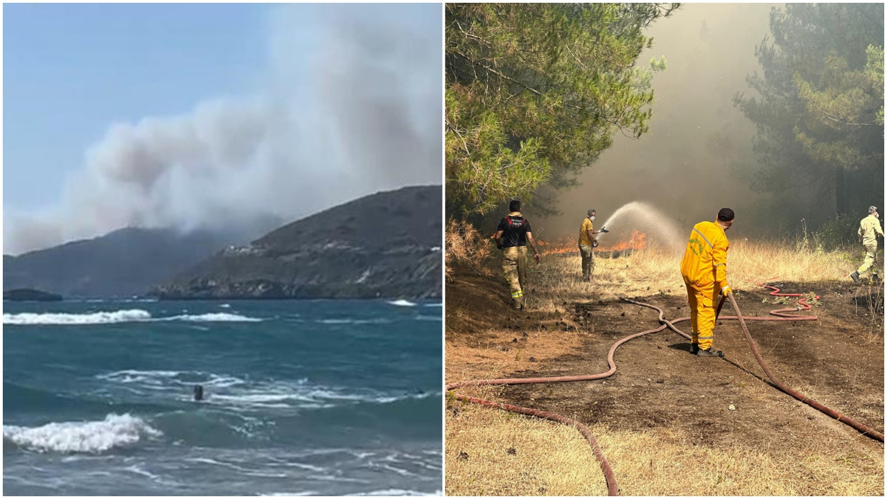 Bursa ve Muğla'da orman yangını! Ekipler ve gazeteciler alevlerin içinde kaldı