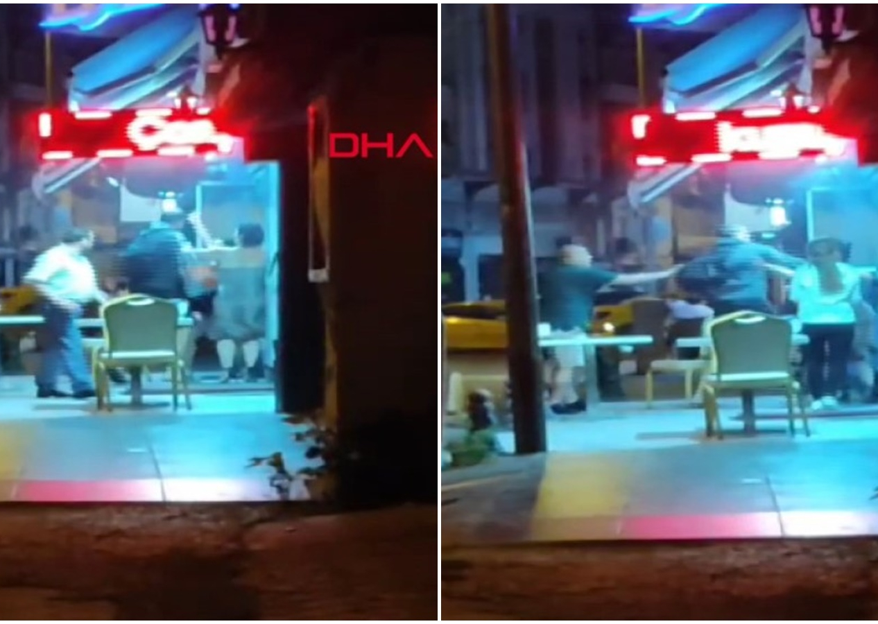 Kız arkadaşıyla kavga eden kadınlara yumruk ve tekmeyle saldırdı! Yetinmeyip sandalye fırlattı