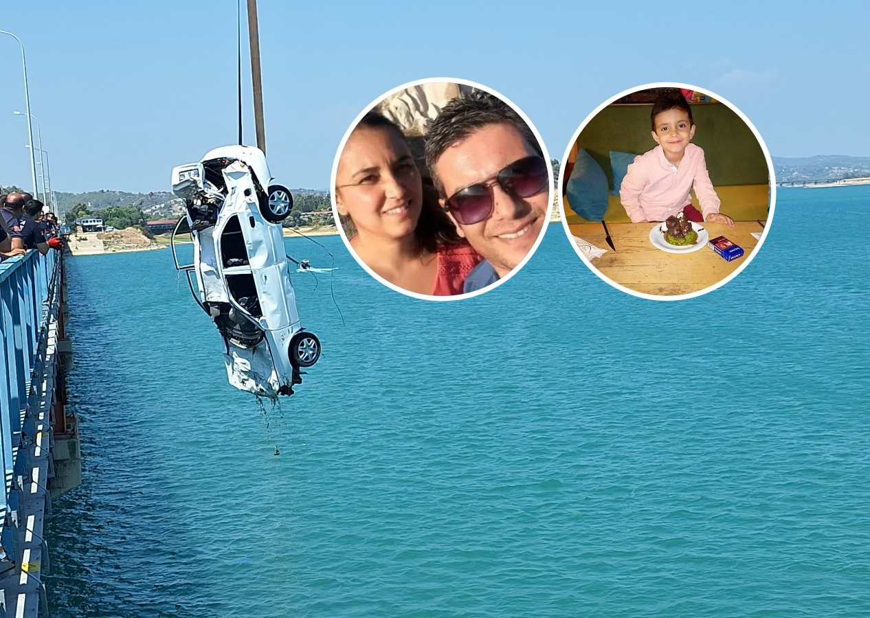 Adana'da korkunç olay! Kontrolden çıkan araç köprüden göle uçtu... Bir aile yok oldu!