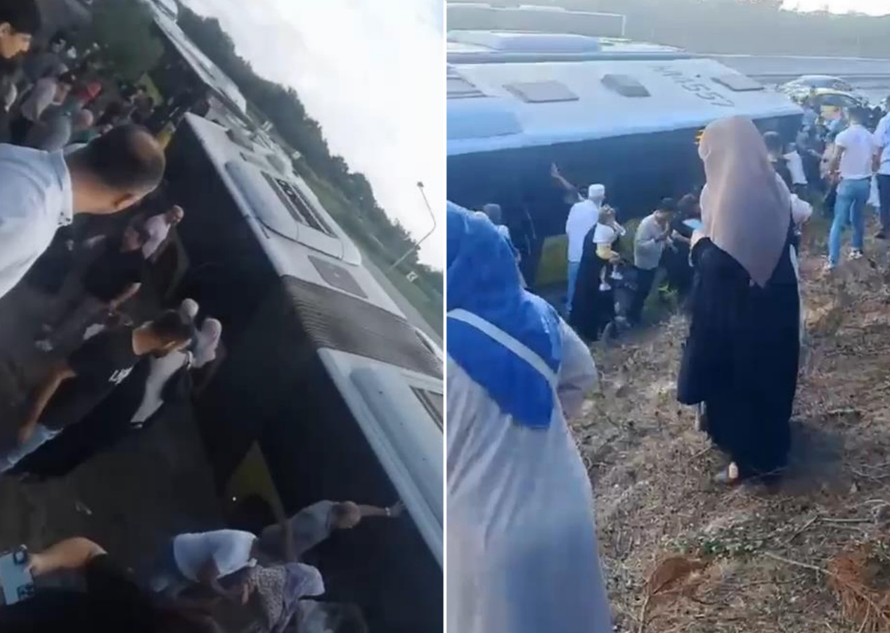 İETT otobüsü boşluğa düştü! Yolcular panikle dışarı fırladı...