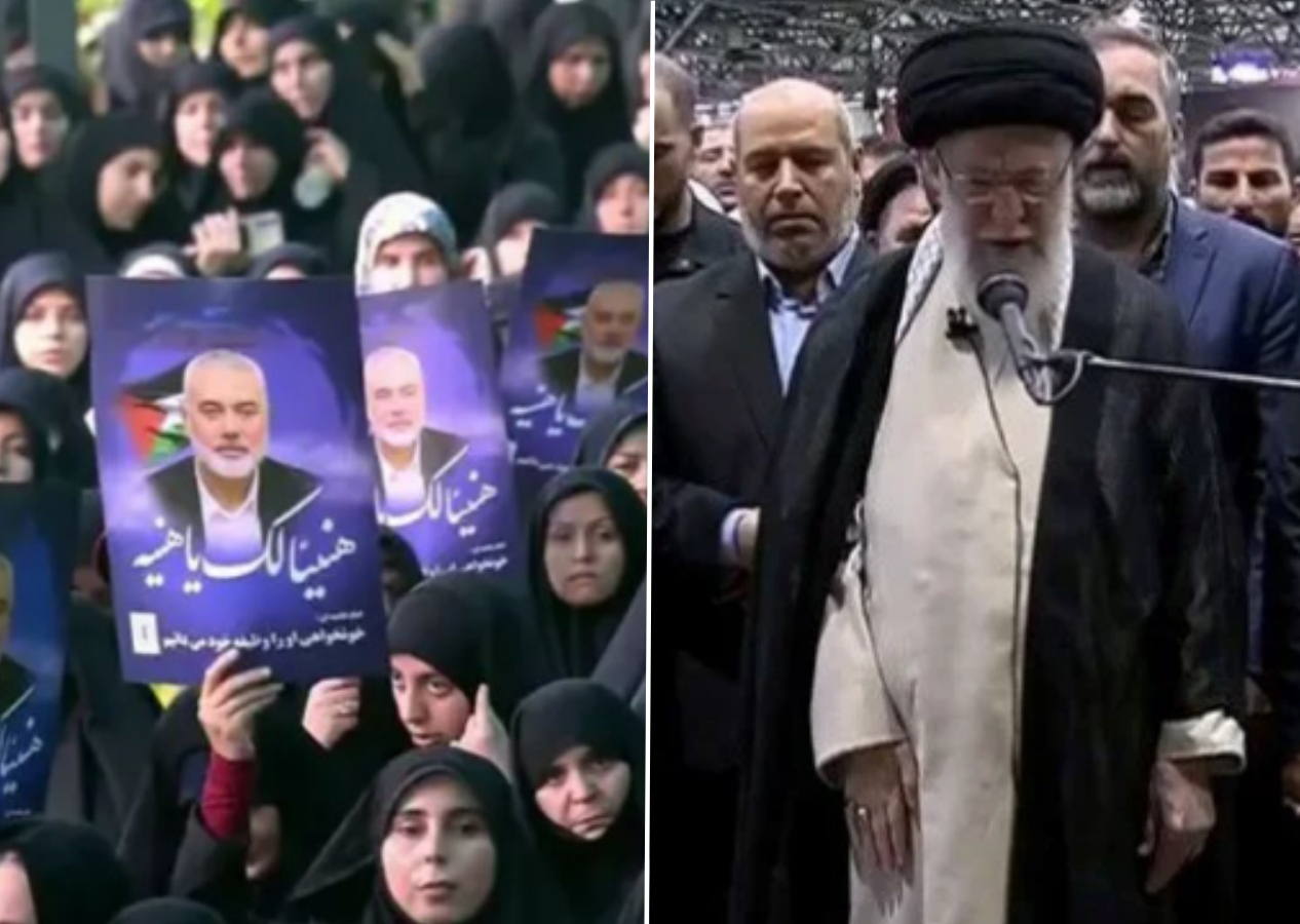 Haniye için ilk tören Tahran'da yapıldı! Cenaze namazını Hamaney kıldırdı... "İsrail ve ABD'ye ölüm"