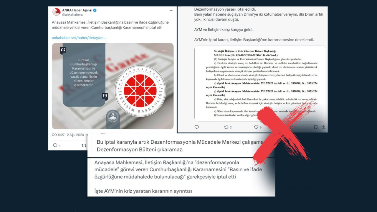 Dezenformasyonla Mücadele Merkezi'nden AYM açıklaması! 'Çalışmalara devam edilemez' iddiası yalanlandı...