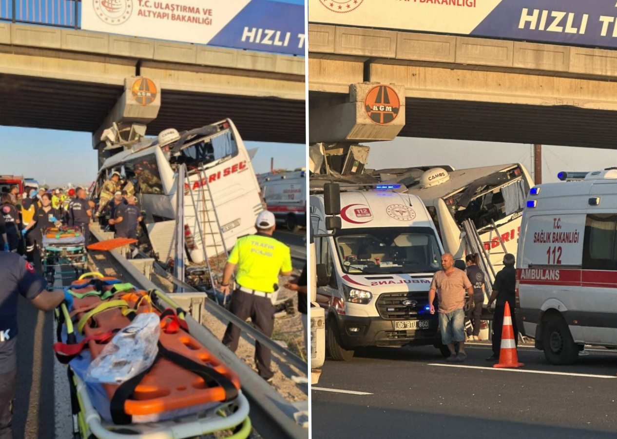 Ankara Polatlı'da yolcu otobüsü köprüye saplandı! 9 ölü, 26 yaralı var...
