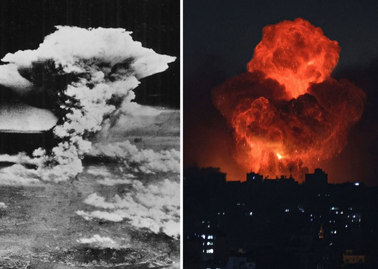 Soykırımcı İsrail'in Gazze'ye attığı bombaların gücü Hiroşima, Nagasaki ve Dresden bombardımanından daha güçlü!