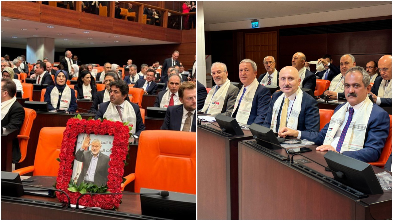Şehit İsmail Heniyye’nin fotoğrafı AK Parti grubu sıralarına koyuldu!