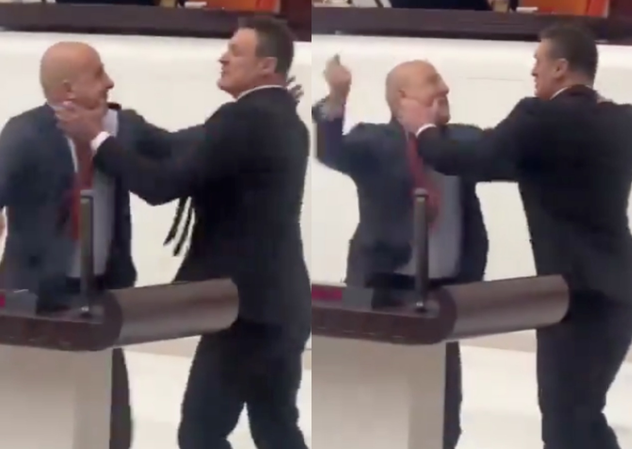 Alpay Özalan ve Ahmet Şık arasındaki kavganın en net görüntüsü! İşte kavganın koptuğu an...