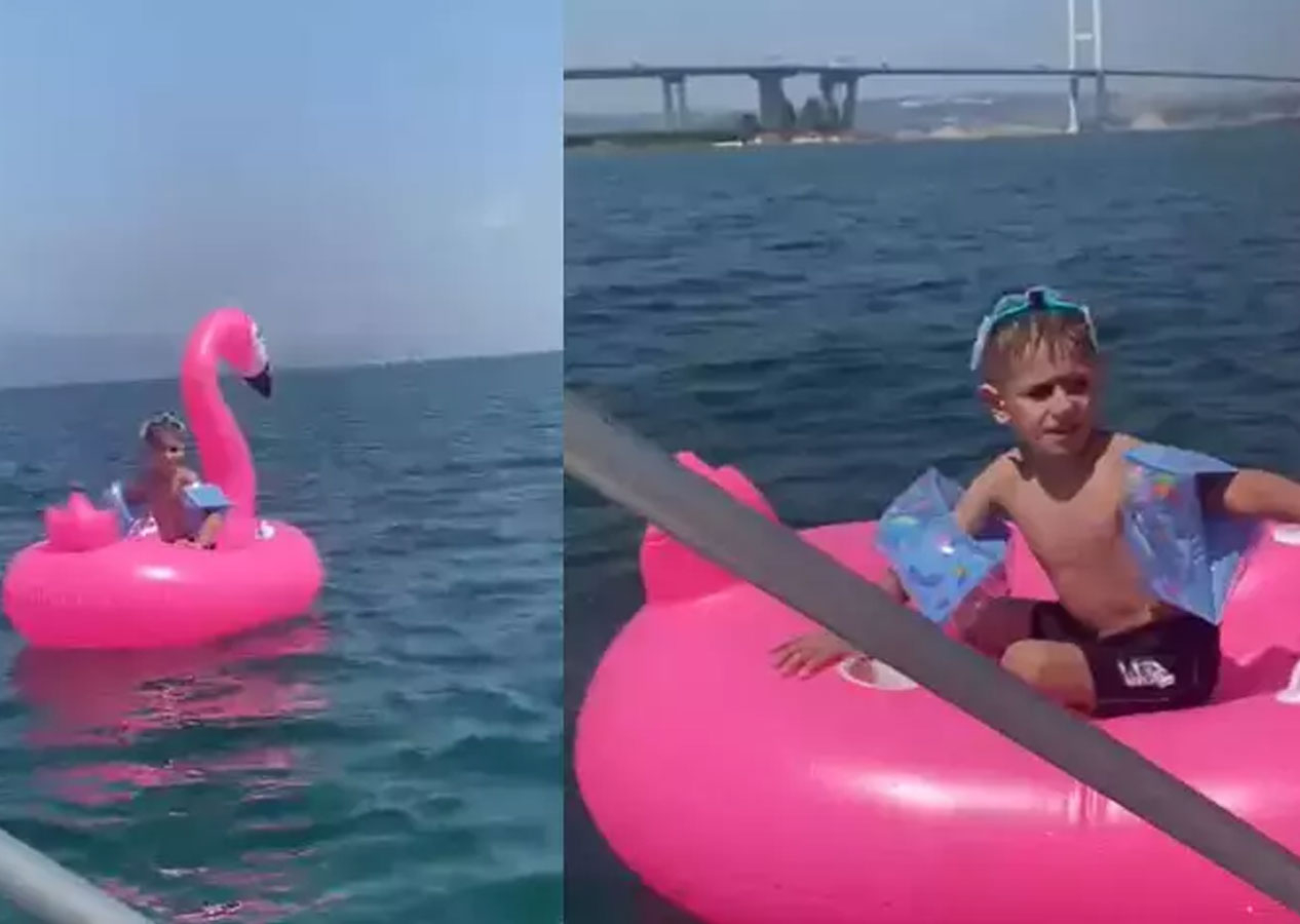 Bu akıntıya dikkat! Korku dolu anlar! Şişme deniz simidiyle metrelerce sürüklendi!