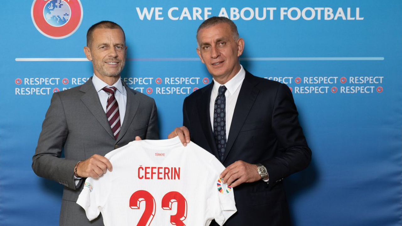 TFF Başkanı İbrahim Hacıosmanoğlu UEFA Başkanı Aleksander Ceferin ile bir araya geldi