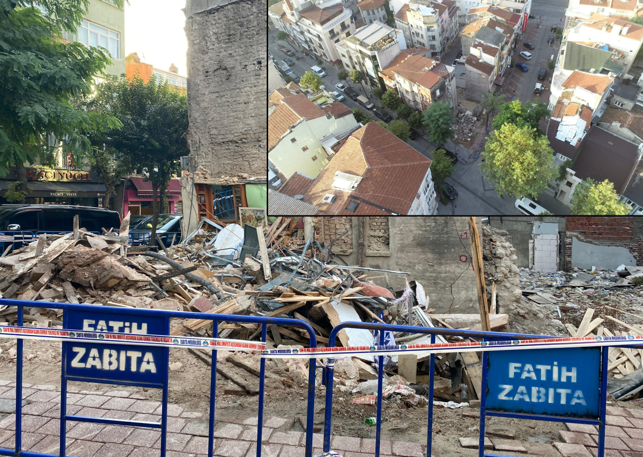 Fatih'te çöken binanın ardından çevredeki tarihi binalar boşaltıldı