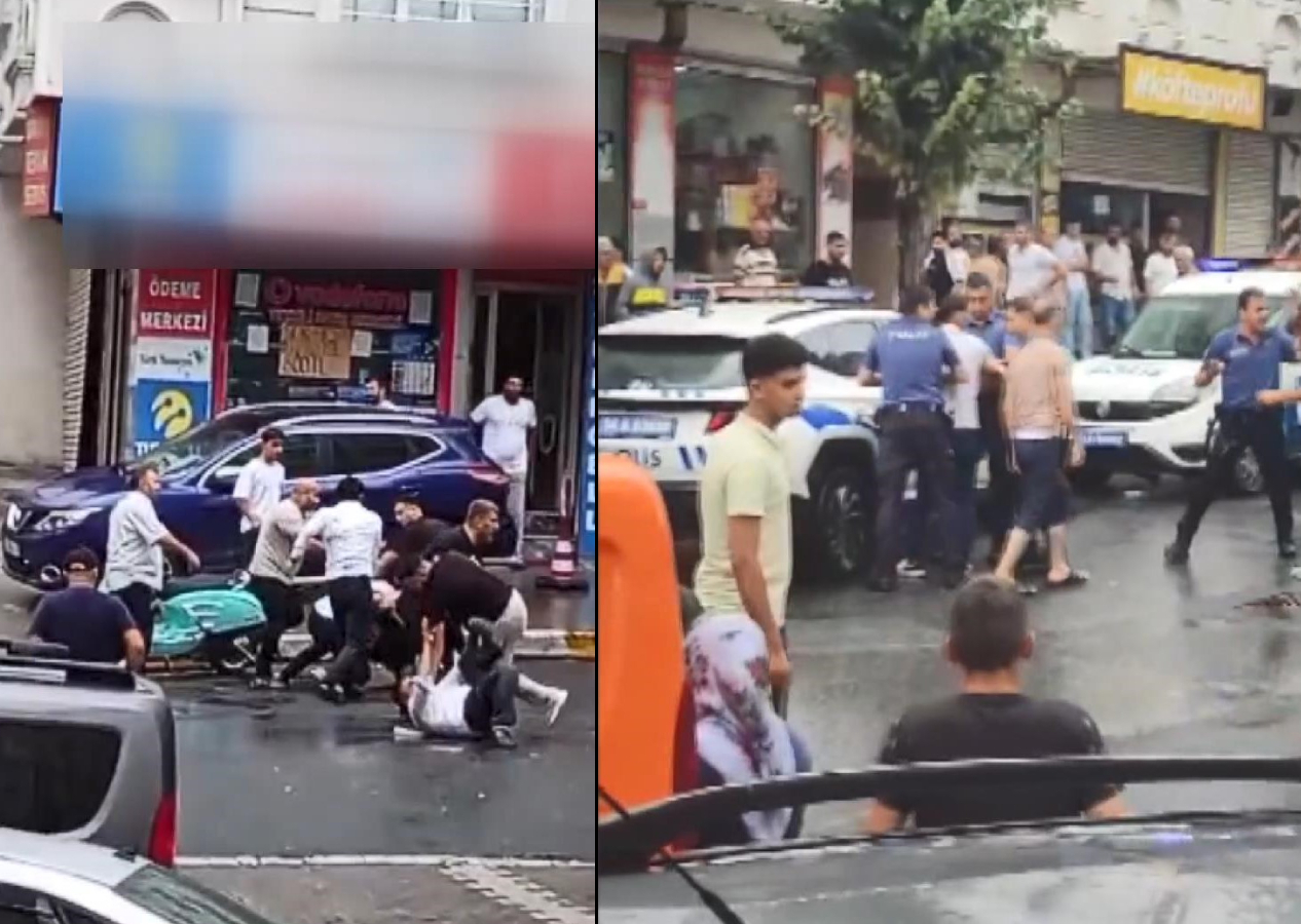 Esenyurt meydan muharebesi! Sopalı bıçaklı park yeri kavgası kamerada