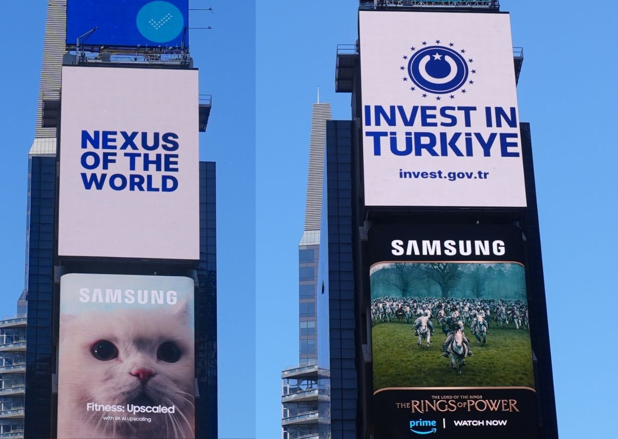 Times Meydanı'nda önemli mesaj! Dijital panolarda yayımlandı: Türkiye'ye yatırım yapın!