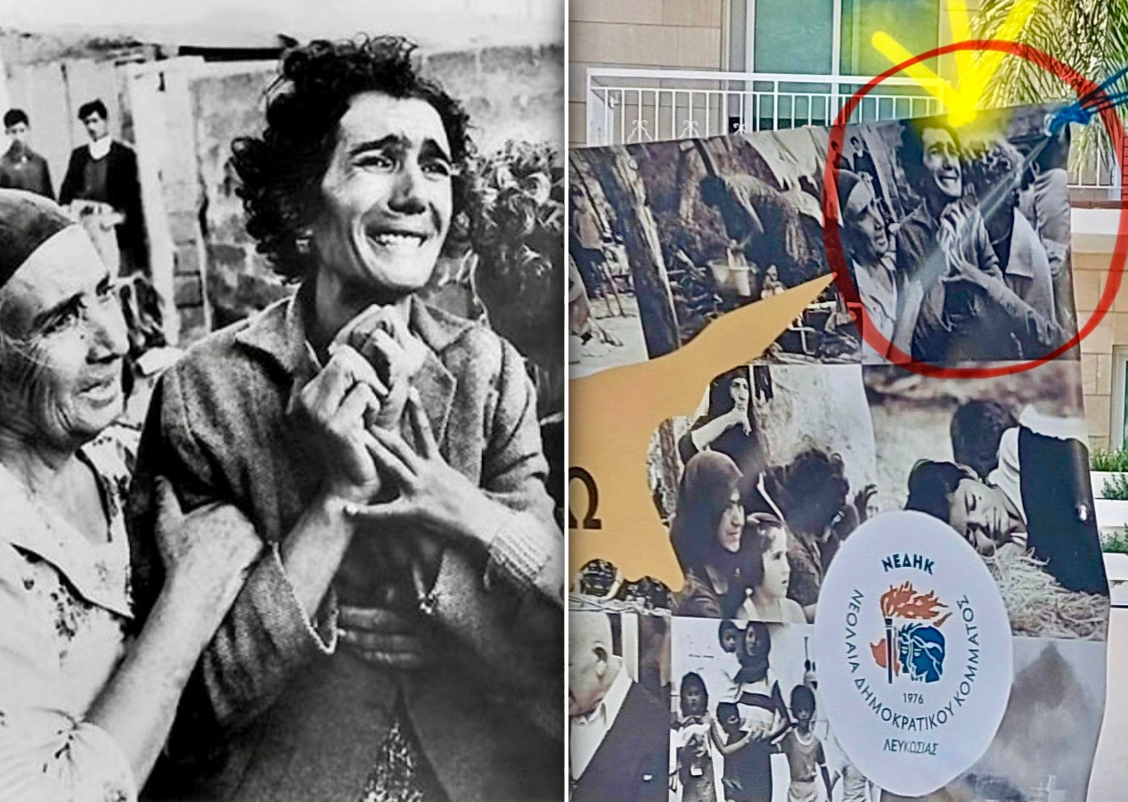 Pankartlarla soykırımı itiraf ettiler! Rumlardan yeni skandal: Acılı Türk kadını Rum yaptılar!