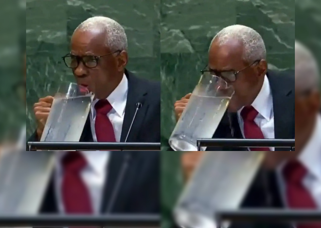 Haiti Başbakanı BM kürsüsünde sürahiden su içti! Yaptığına kendisi de şaşırdı! İşte gülümseten anlar