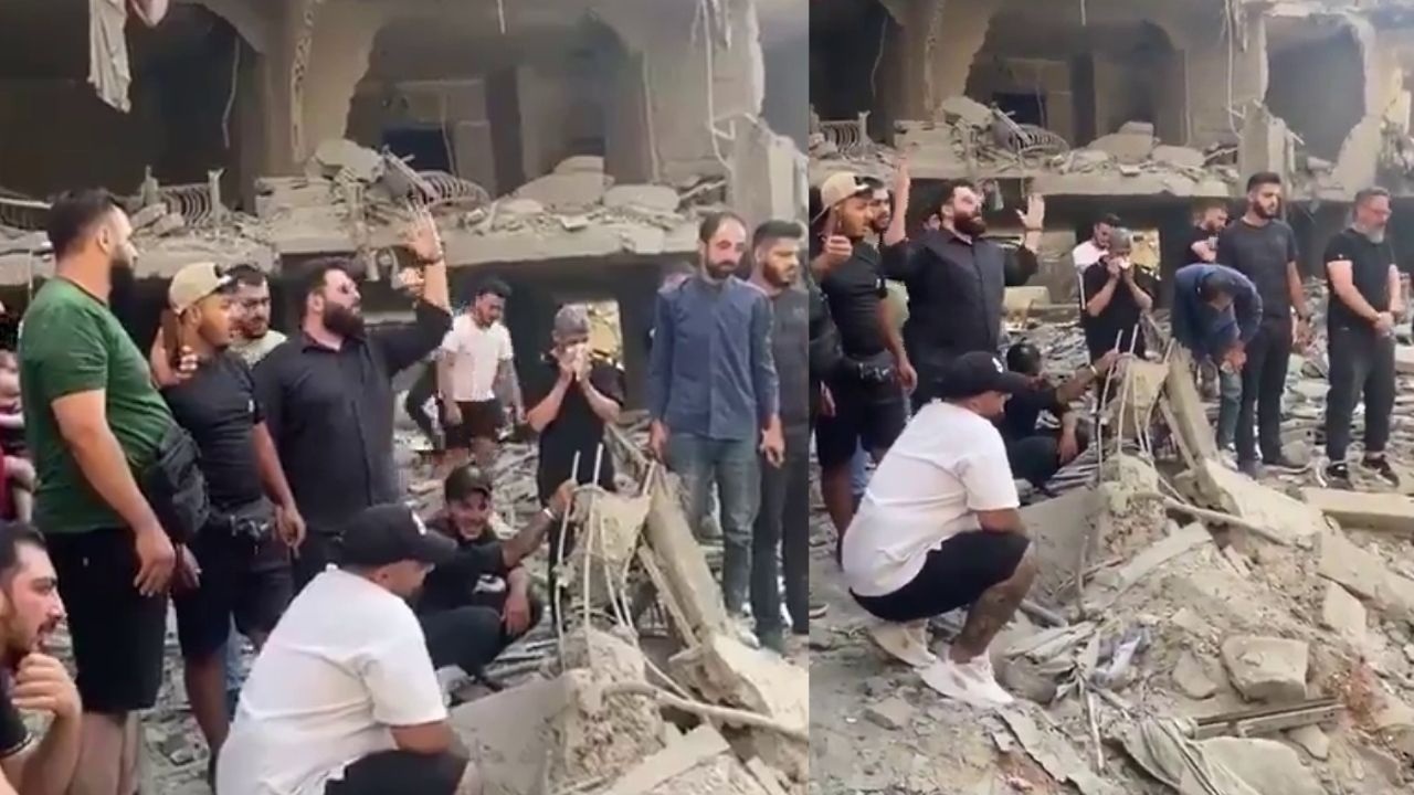Nasrallah'ın oğlu babasının öldürüldüğü yerde intikam yeminleri etti