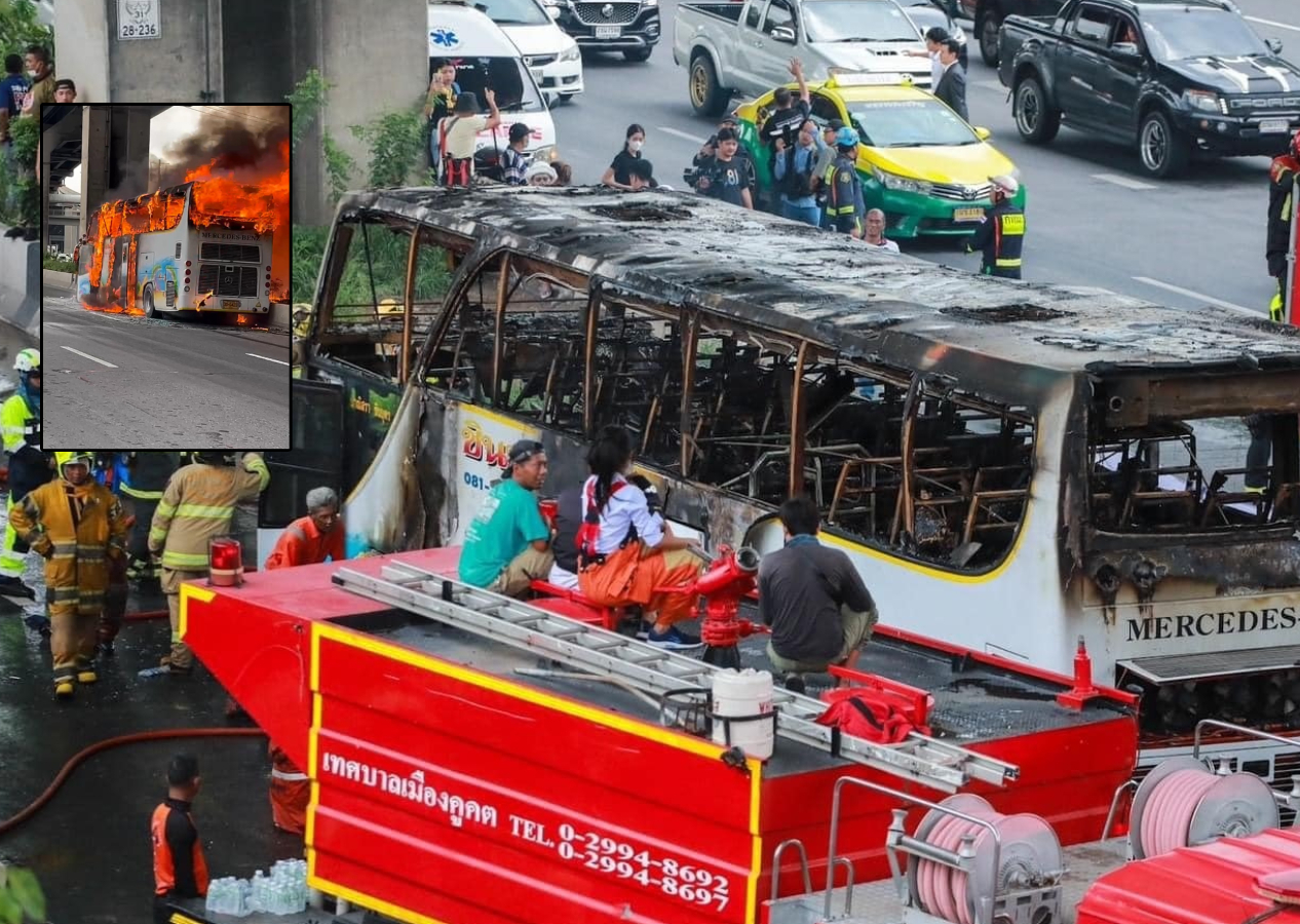 Tayland'da okul servisi faciası: Yanan araçta 16 çocuk, 3 öğretmen can verdi