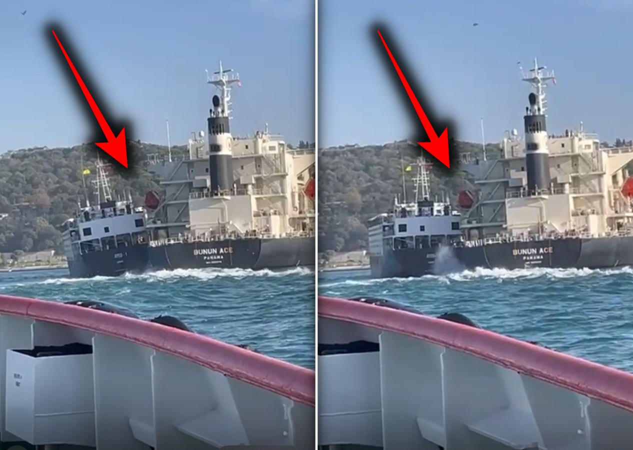 İstanbul Boğazı'nda faciadan dönüldü! İki gemi çarpıştı! O anlar kamerada...